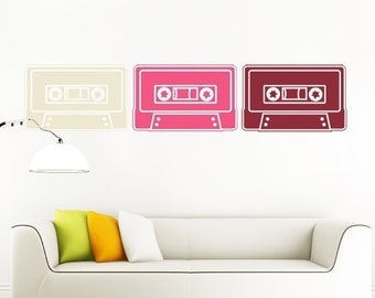 vinyl wall decal art- mix tape wall decal 3-pack sticker, FREE SHIPPING