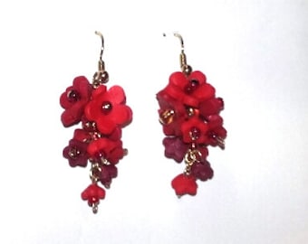 Crimson Cascade Earrings