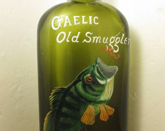 Large Mouth Bass on Gaelic Old Smuggler (bottle)