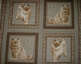 Cats Cotton Cushion Panel Fabric
