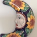 Talavara wall decor, crescent moon, bright colors, Mexican art pottery, boho home, celestial handpainted, southwestern decor
