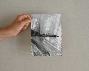 Finding a way-Original abstract ink drawing on paper/Wind/Contemporany art/modern art/ink dark/minimal/unique/gestual art by Cristina Ripper