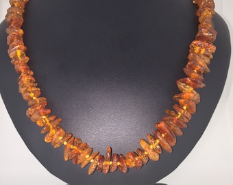 Fine Russian Amber Necklace. Vintage circa 1980's.