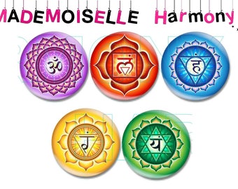 5 glass cabochons 25 mm yoga signs size 25 mm cabochons