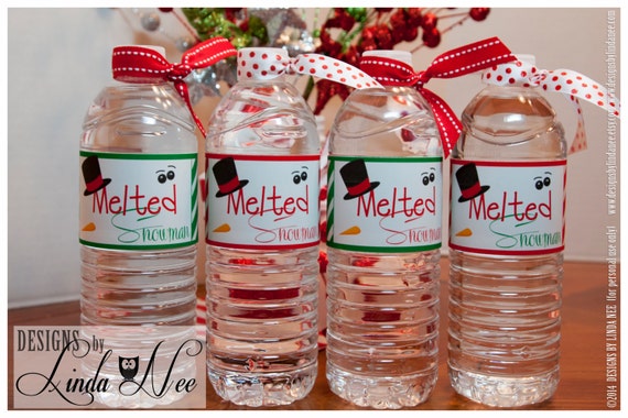 melted snowman water bottle wrappers melting snowman water