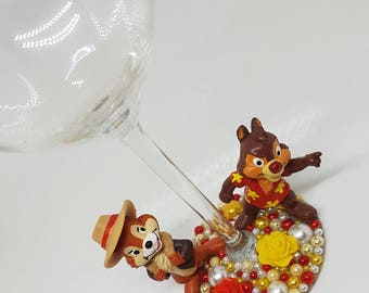 Personalised Disney Chip n' Dale Rescue Rangers Wine Glass