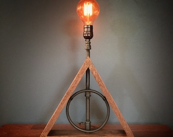 Deathly Hallows Lamp | Harry Potter | Industrial lighting | Steampunk | Hufflepuff | desk lamp | Harry potter gift | Dumbledore