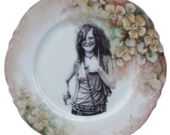 Janis Joplin Portrait Plate 7.65"