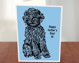 Personalised Cockapoo Labradoodle Card, Cockapoo Card, Cockapoo Lino Print Card, Cockapoo Birthday Card, Father's Day Dog Card, Dog Mother's