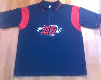 FUBU t-shirt, vintage jersey of 90s hip hop clothing, 1990s hip-hop shirt, blue polo, sewn, gangsta rap, og size XL Made in USA