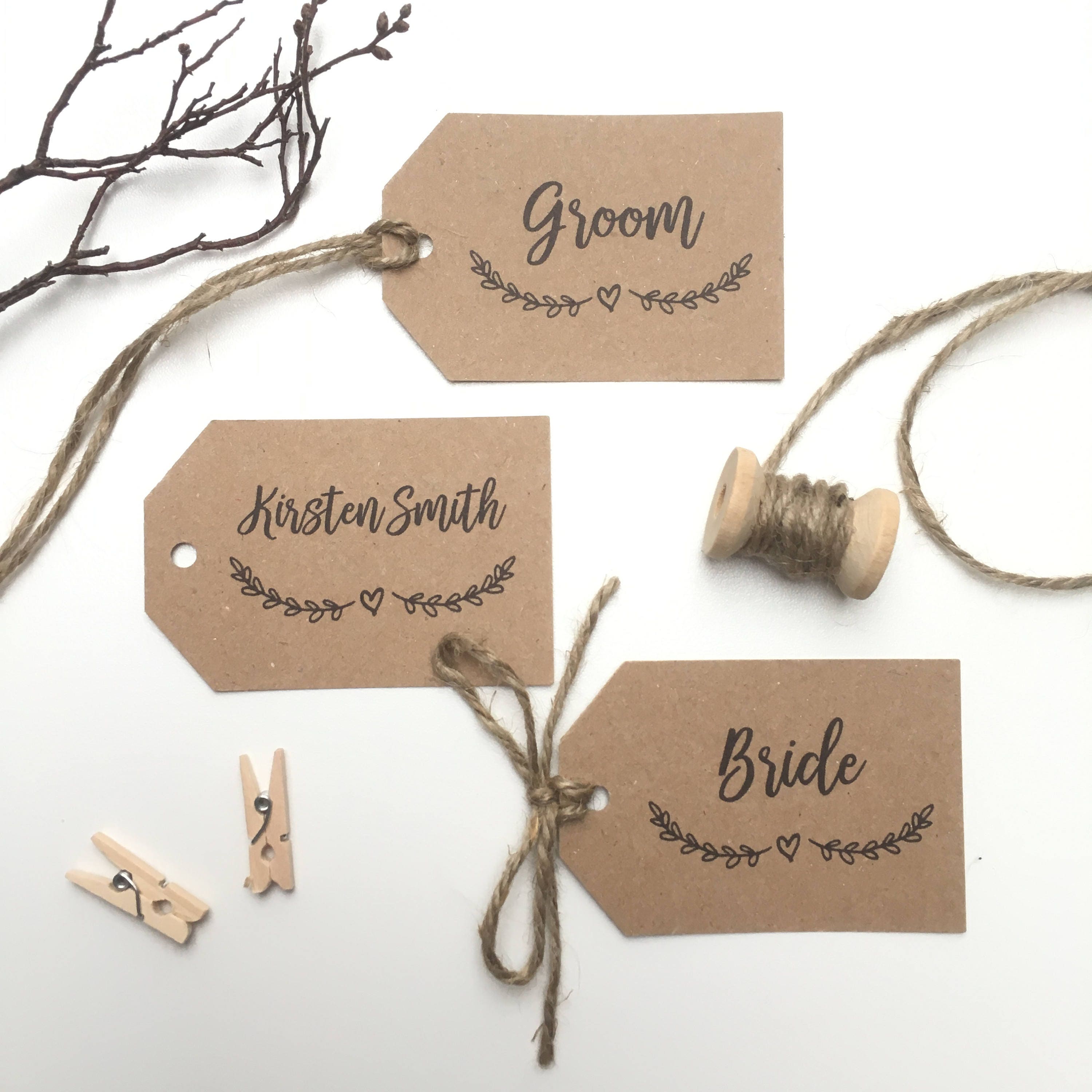 Rustic Wedding Place Name Tags Place Setting Tag Wedding