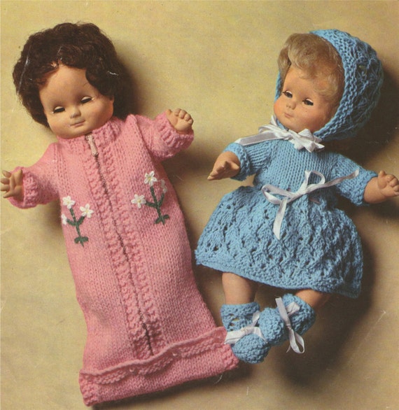 Dolls Clothes PDF Knitting Pattern : 12 inch Baby Dolly . Baby