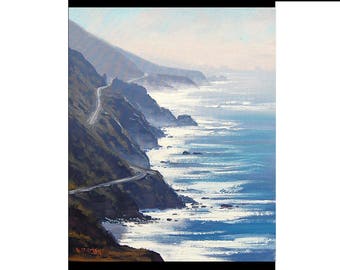ORIGINAL OIL PAINTING Beach Painting Big Sur California Seascape Paintings