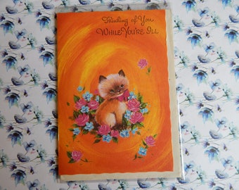 Vintage 1950s or 1960s Unused 'Get Well Soon' Card