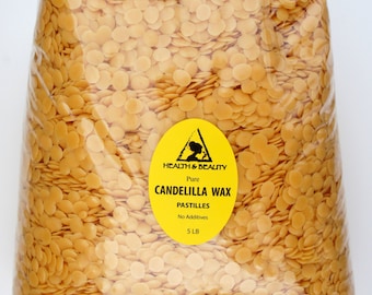 5 Lb CANDELILLA WAX Flakes Organic VEGAN Pastilles Beards Premium Prime Grade A 100% Pure