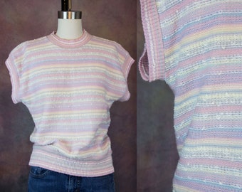 80s Rainbow Pastel Sweater
