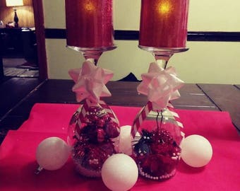 2 piece Table snow globe