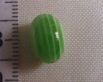 set of 9 beads oval 12mmx9mm green tones