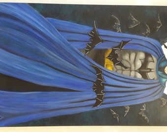 DC Comic Superhero Batman original acrylic painting