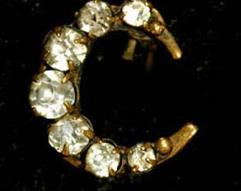 1930s Diamante Crescent Brooch