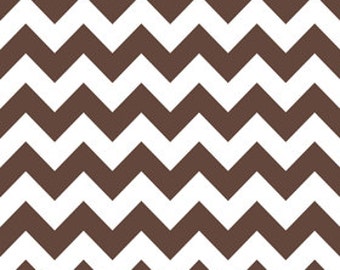 SALE 1 Yard Riley Blake Medium Chevron in Brown