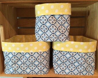 Anchor & Polka Dot Fabric Bins