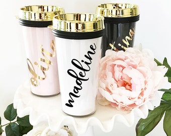Bridesmaid Coffee Mug Bridesmaid Travel Mug Personalized Travel Tumblers Bridesmaid Travel Gifts Bridesmaid Gift Travel Coffee Mug (EB3226P)
