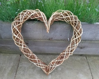 Natural Willow Heart wreath fireplace decoration