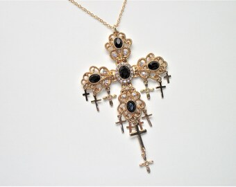 Cross Necklace, Cross Jewelry, Pendant Necklace, Gold Cross, Gold Necklace, Gold Jewelry, Large Cross Necklace, Gothic Jewelry