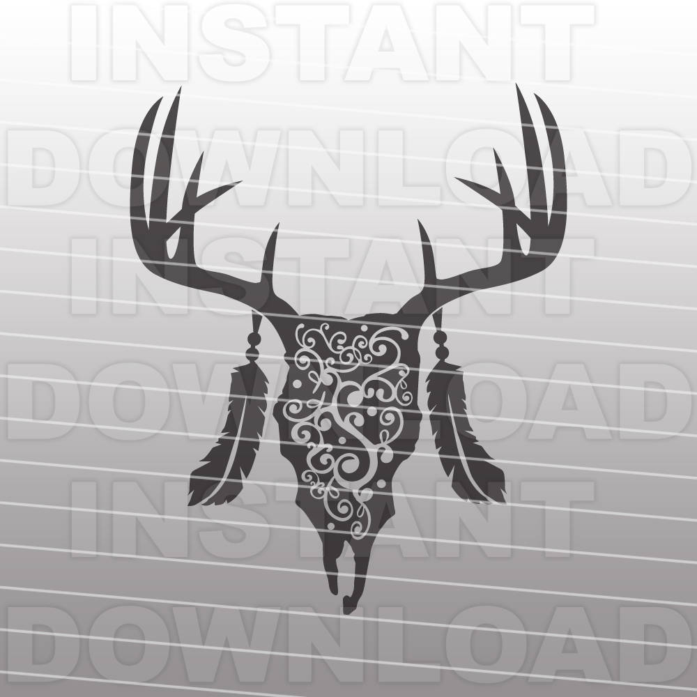 Download Deer Skull Flourish SVG FileDeer Head SVG FileHunting