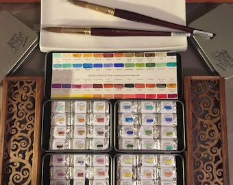MASTER Arrangement in 48 colors FULL PANS- Artisan Handmade Watercolor paint Set by Jazper Stardust-(limited sets available)