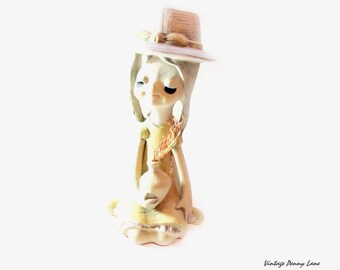 Large Vintage Retro Girl Figurine by Genin Trudeau / Japan