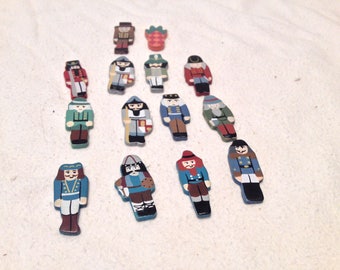 14 Different Wooden Figures Painted Taiwan Crafts