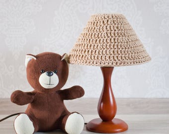 Сrochet lamp Knit cozy Lamp shade. Knitted Lamp shade. Beige Lamp shade. Lamp shade Décor