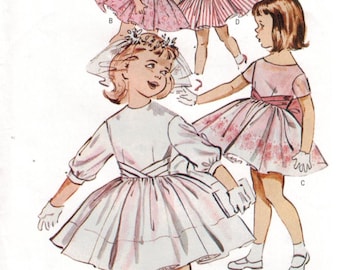 Little Girl's Butterick Retro 1960s summer dress first communion dress reissued pattern uncut and factory folded Out of Print