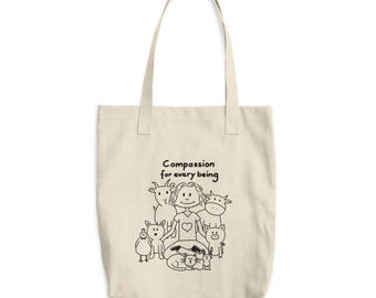 Compassion for every being - Vegan - Cotton Tote Bag