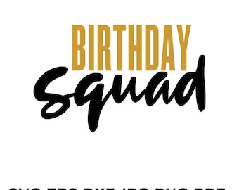 Download Birthday squad svg | Etsy