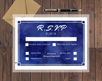 Wedding RSVP Printable Invite / RSVP Printable / Wedding Invitations / Wedding Stationery / Watercolour Invite