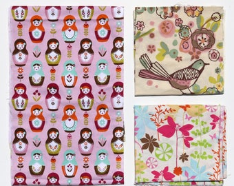 A57: Fabric Destash Scrap Pack - Bright fun baby girl