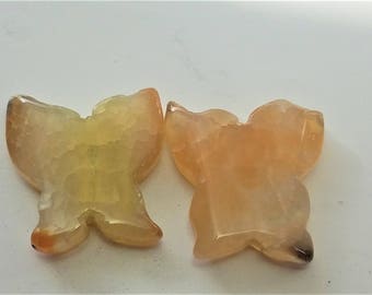 2 stunning agate Butterflies