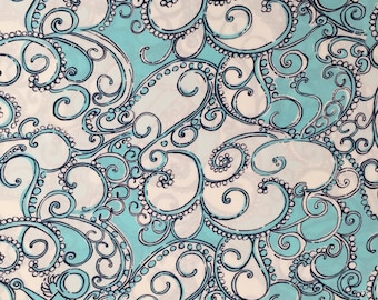 shape up or ship out sateen cotton fabric square 17"x17" ~ lilly pulitzer