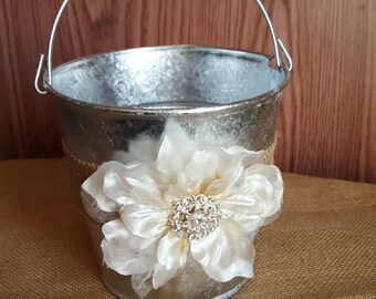 Rustic flower girl basket