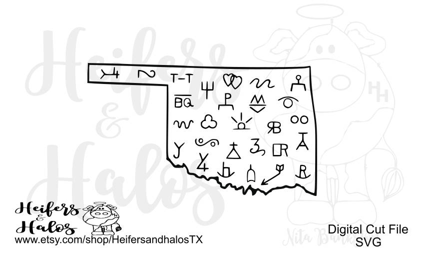 Oklahoma Brand cattle brands Oklahoma SVG cut file or cricut