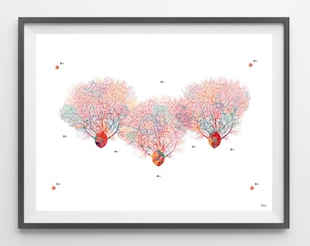 Purkinje Cells print brain cells watercolor print Purkinje Neurons poster science art cerebellum cell neurology art Purkinje cell wall art