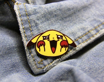 Pikachu - Pokemon Plastic Pin|Shrinky Dinks Pin|Shrink Plastic Pin|Brooch Lapel Pin|Badge