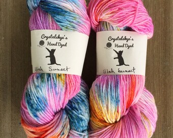 Hand Dyed Yarn DK Weight Super soft 100g Utah Sunset