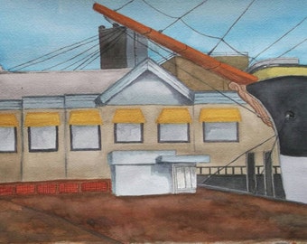 NY Boatyard 11x14 inches unframed