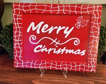 Handmade Christmas Sign, Merry Christmas Sign, Wooden Christmas Sign, Christmas Sign, Christmas Decoration, Holiday Sign