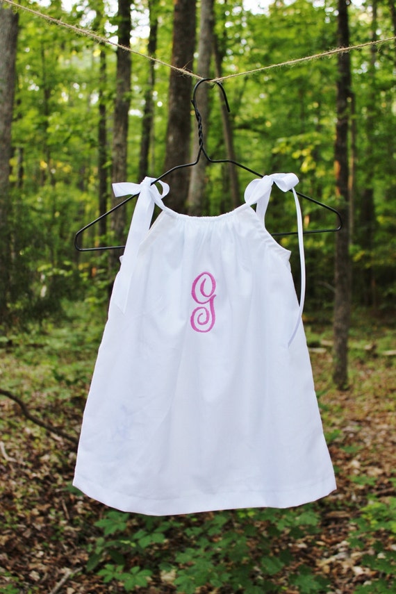 Monogrammed white pillowcase dress coming home outfit size