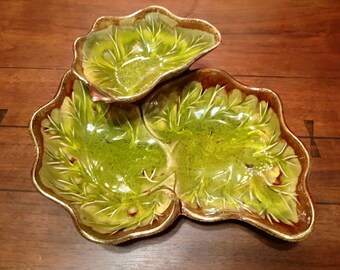 California Originals Pottery Ceramic Chip and Dip Dish